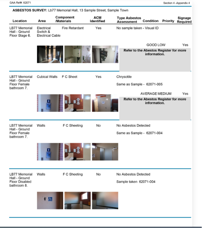 Sample Asbestos Building Survey