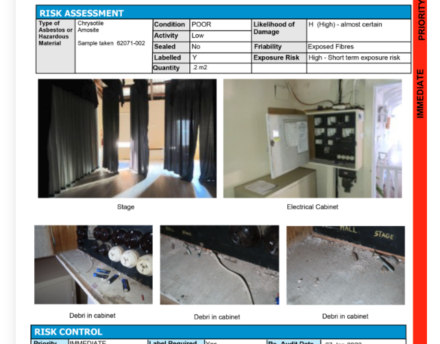 Asbestos Register Extract from Global Asbestos Audits